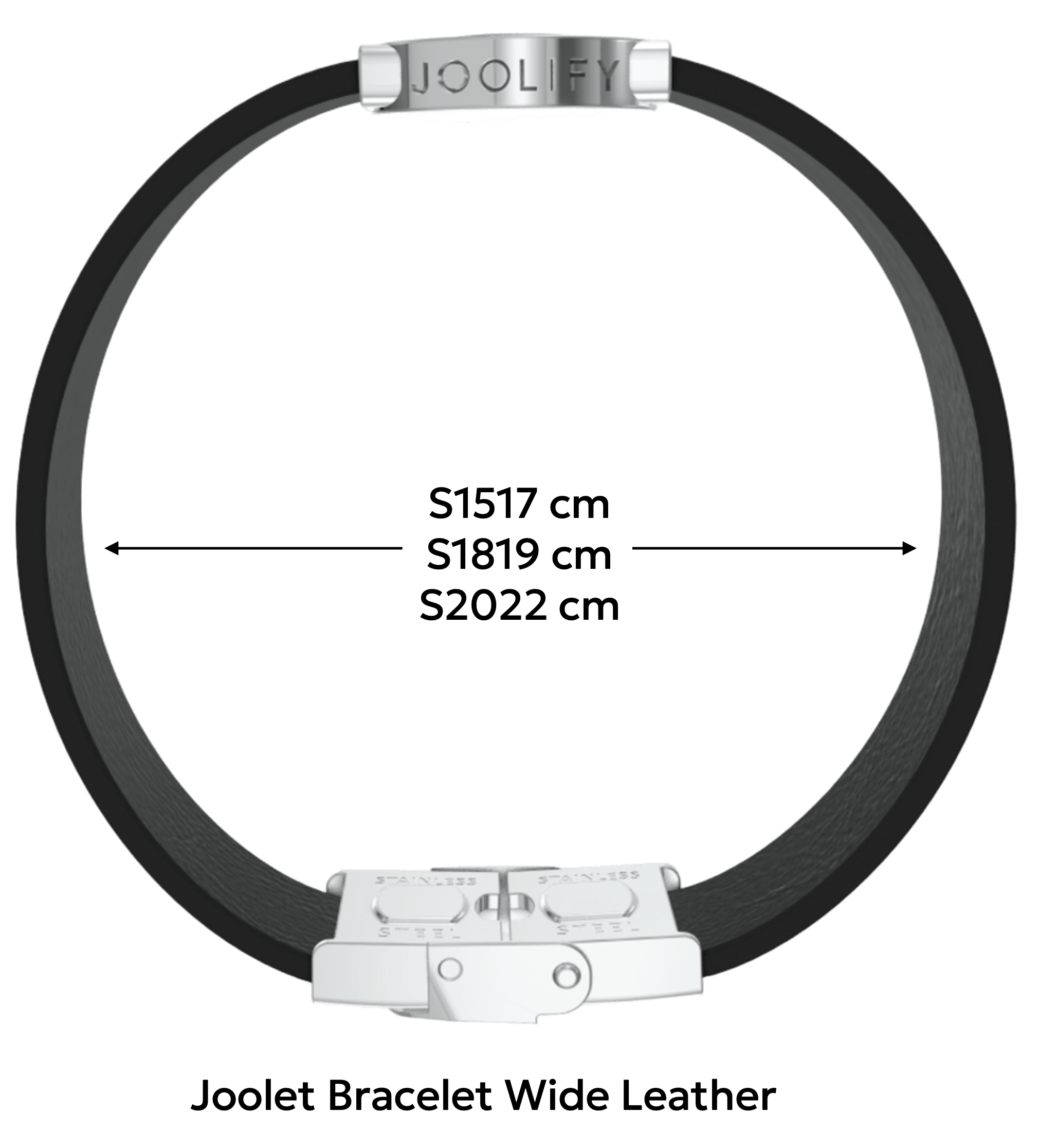 Επίλεξε το ιδανικό για εσένα μέγεθος για το Joolet Bracelet Wide Leather της Joolify.