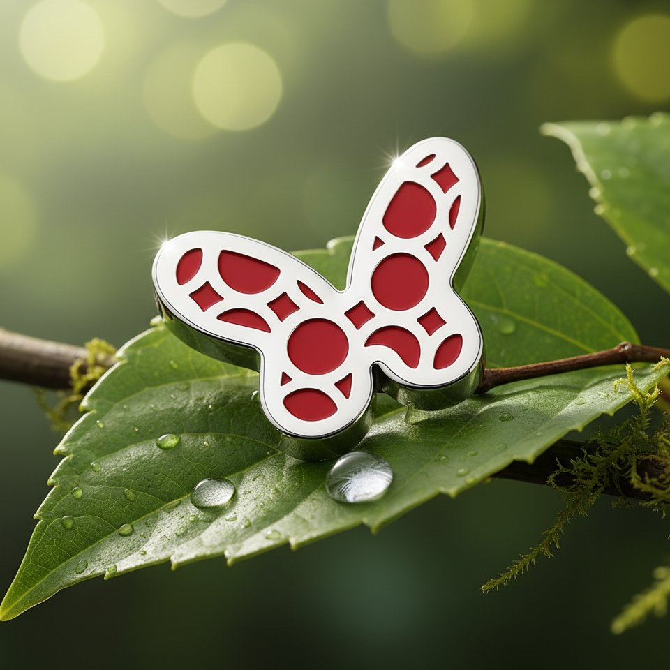 Joollion Butterfly in 925 Sterling Silver, a symbol of freedom and new beginnings, shown in a natural setting.