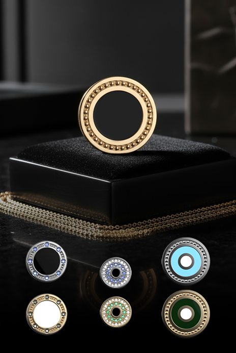 Κεντρικό banner της συλλογής Discus με κοσμήματα Joolify από ασήμι 925, εμπνευσμένα από τη γεωμετρία και την ισορροπία.